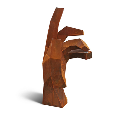 Park Dekorasyonu için 175cm Paslı Metal Bahçe Süsleri Corten Çelik Heykel