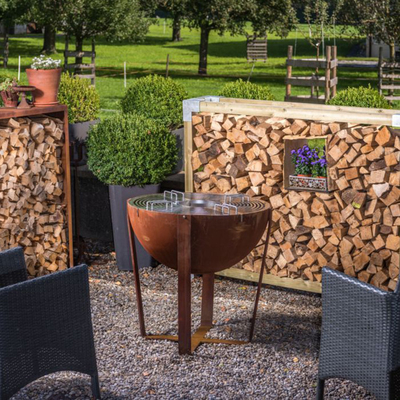 Dia 1000mm Klasik Corten Çelik Ateş Çukuru Barbekü Halkası Barbekü Ateş Çukuru Paslanmaz