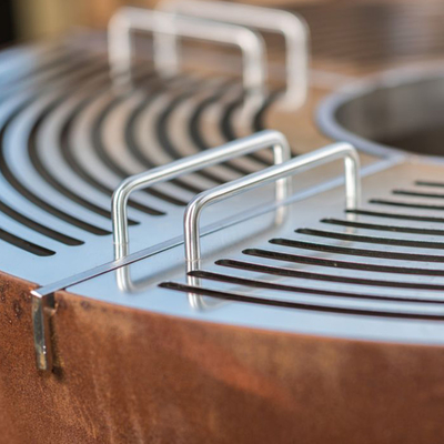 Dia 1000mm Klasik Corten Çelik Ateş Çukuru Barbekü Halkası Barbekü Ateş Çukuru Paslanmaz