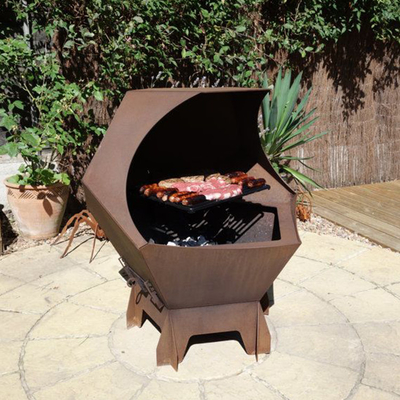 Corten Çelik Açık Pişirme Izgaraları Avrupa Barbekü Izgarası Hava Direnci