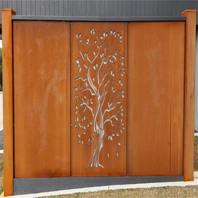 Dikdörtgen Dekorasyon Metal Bahçe Ürünleri Corten Çelik Bahçe Ekran Çiti