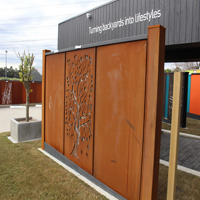 Dikdörtgen Dekorasyon Metal Bahçe Ürünleri Corten Çelik Bahçe Ekran Çiti