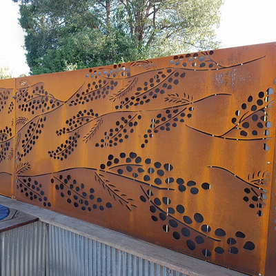 Corten Çelik Ekran Panelleri Paslı Dekoratif Metal Bahçe Ürünleri OEM ODM
