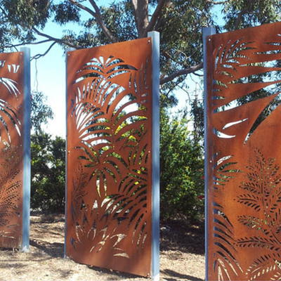OEM Metal Bahçe Ürünleri Corten Çelik Gizlilik Ekranı Arka Bahçe Dekorasyonu