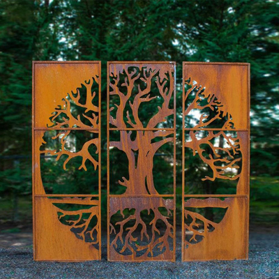 OEM Metal Bahçe Ürünleri Corten Çelik Gizlilik Ekranı Arka Bahçe Dekorasyonu