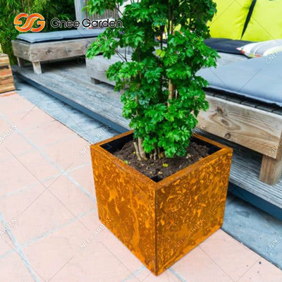 Basit Tasarım Küçük Taban Açık Metal Ekici Antika Bitki Saksısı 30cm 40cm
