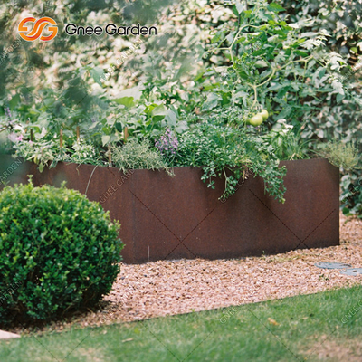 1200 * 500 * 600mm Corten Çelik Sebze Ekiciler Paslı Metal Ekici Kutuları