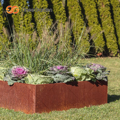 Bahçe Corten Çelik Saksı Kutuları Dikdörtgen Şekilli