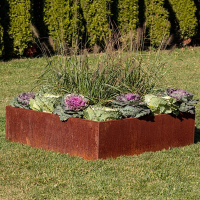 TUV Corten Çelik Yükseltilmiş Bahçe Yatağı 65l*65w*30h Cm Özel Boyalı
