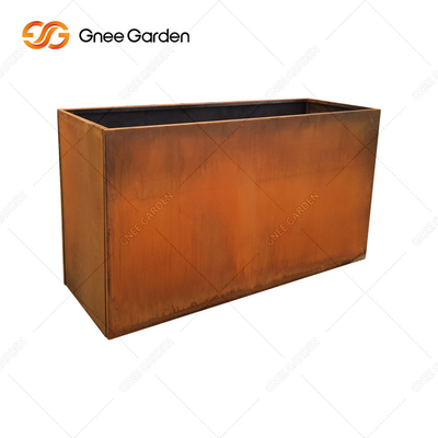 Rustik Corten Çelik Büyük Metal Ekici Kutuları Dikdörtgen Ayrılabilir Dış Mekan