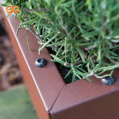 Özelleştirme Metal Bahçe Ekici Kutuları Corten Çelik Tekneli Ekici 1200mm