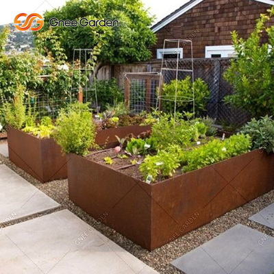Özelleştirme Metal Bahçe Ekici Kutuları Corten Çelik Tekneli Ekici 1200mm
