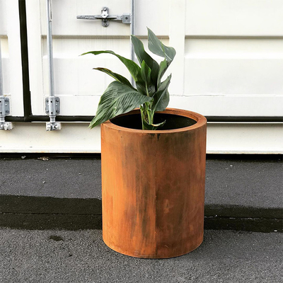 Bahçe için Çiçek Paslı Finish Yuvarlak Corten Çelik Ekiciler