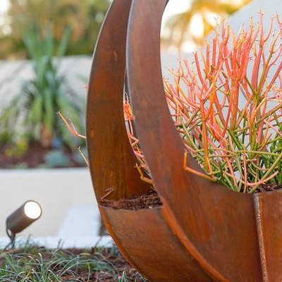 Gnee Garden Büyük Corten Çelik Ekiciler Dekoratif Dış Mekan