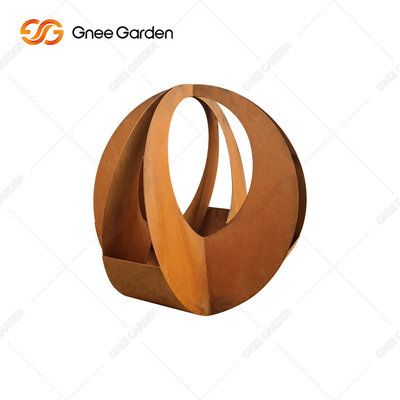 Paslı Kırmızı Modern Dış Mekan Metal Ekici Özelleştirilebilir Corten Çelik Ekiciler