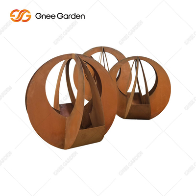 Özel Şekil Lazer Kesim Geometrik korten çelik saksılar 90*25*25cm