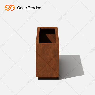 Özel Metal Çelik Bitki Saksıları Modern Tasarım Uzun Kutu Corten Çelik Ekici