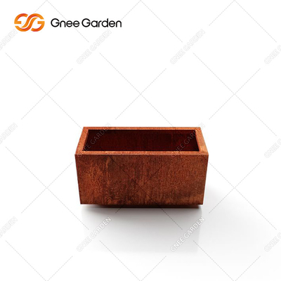 Bahçe için Kare Şekli Kübik Corten Çelik Ekici Metal Saksı
