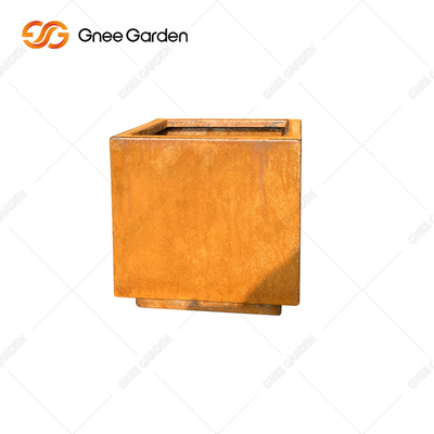 Bahçe Corten Çelik Rustik Dış Mekan Metal Ekiciler Büyük Kare
