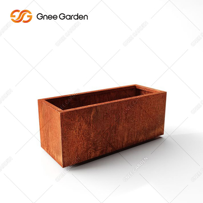 Özel Metal Çelik Bitki Saksıları Modern Tasarım Uzun Kutu Corten Çelik Ekici