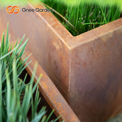Corten Çelik Dikdörtgen Saksı Metal Paslı Kreş Ekici 2mm Kalınlık