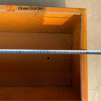 Corten Çelik Kare Paslı Ekici Kutuları Çiçek İçin Hava Koşullarına Dayanıklı