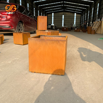 Corten Çelik Metal Bahçe Yetiştiricilerinin Dış Mekan Pas Renk Kutusu