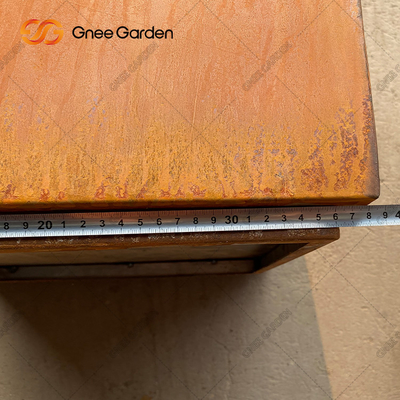 Corten Çelik Dikdörtgen Saksı Metal Paslı Kreş Ekici 2mm Kalınlık