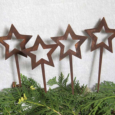 Yıldız Şekilli Ayrışma Çelik Metal Bahçe Süsleri Noel Dekorasyonu