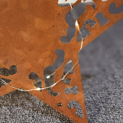El Yapımı Yıldız Şekilli Corten Çelik Bahçe Süsleri Kişiselleştirilmiş