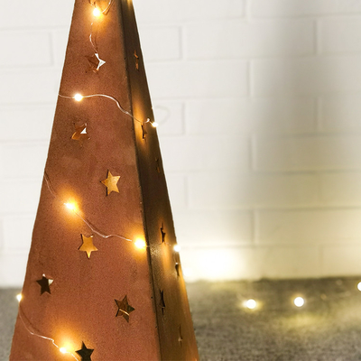 500mm Noel Metal Bahçe Süsleri LED'li Corten Bahçe Süsleri