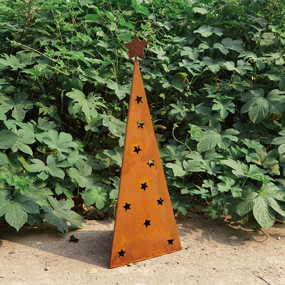 500mm Noel Metal Bahçe Süsleri LED'li Corten Bahçe Süsleri