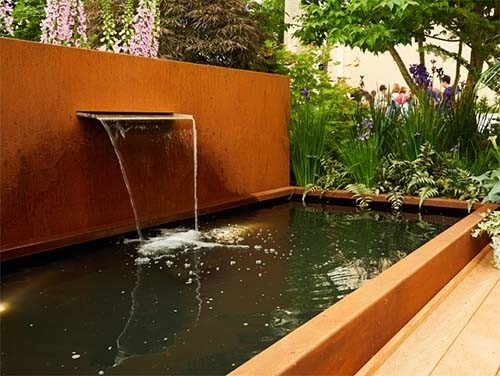 1800mm Korozyon Önleyici Metal Bahçe Süsleri Corten Çelik Su Teknesi