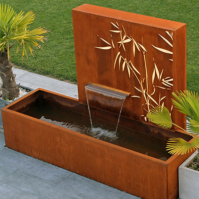 1500x1000x600mm Lazer Kesim Ekran Panelli Rustik Corten Çelik Su Fıskiyesi
