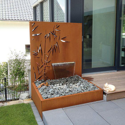 1500x1000x600mm Lazer Kesim Ekran Panelli Rustik Corten Çelik Su Fıskiyesi