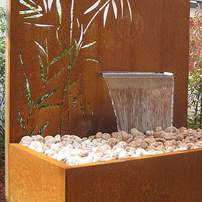 1500x1000x600mm Lazer Kesim Ekran Panelli Rustik Corten Çelik Su Fıskiyesi