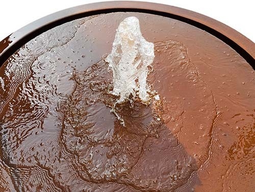Dia 600mm Dekoratif Metal Bahçe Süsleri Corten Çelik Su Sehpası
