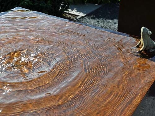 1100mm Kare Metal Bahçe Süsleri Corten Çelik Su Özelliği