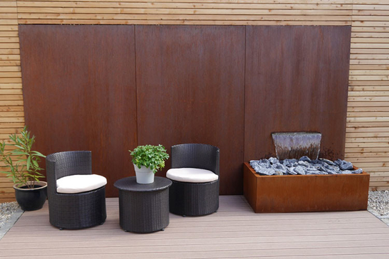 1800mm Korozyon Önleyici Metal Bahçe Süsleri Corten Çelik Su Teknesi