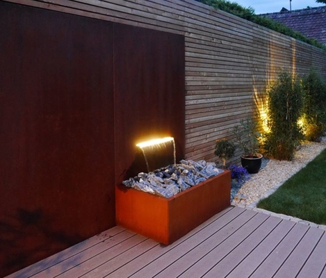 1800mm Korozyon Önleyici Metal Bahçe Süsleri Corten Çelik Su Teknesi
