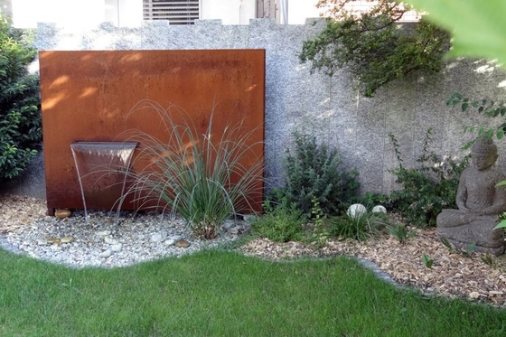 1800mm Korozyon Önleyici Metal Bahçe Süsleri Corten Çelik Su Teknesi