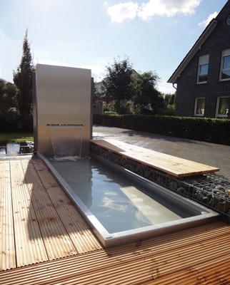 SGS Dış Mekan Metal Bahçe Süsleri Corten Çelik Gölet Su Özelliği Paslı Kırmızı