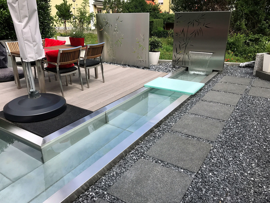 SGS Dış Mekan Metal Bahçe Süsleri Corten Çelik Gölet Su Özelliği Paslı Kırmızı