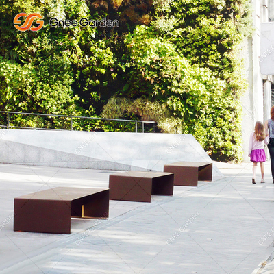 Kamusal Alanlar İçin 1800mmx510mm Dış Mekan Metal Mobilya Corten Çelik Tezgah