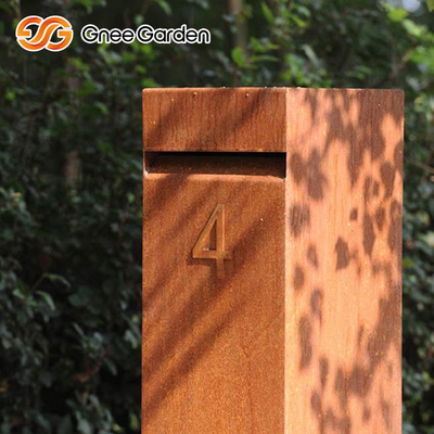 Corten Steel Paslanmış Dış Mekan Metal Mobilya Çelik Parsel Bırakma Kutusu Çok Fonksiyonlu