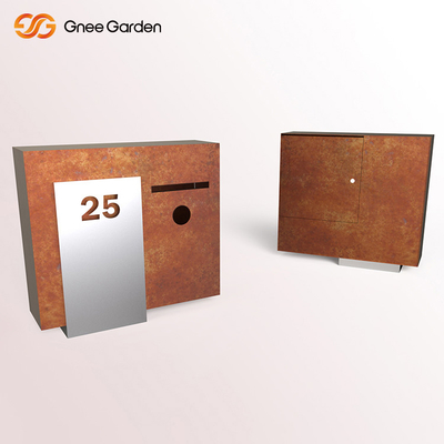 Paslanmaz Açık Corten Çelik Mektup Kutusu Antik Tasarım 1000*800mm