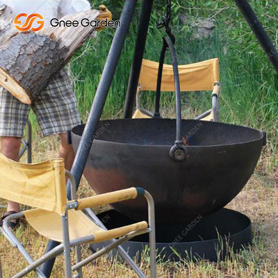 Açık Kamp için Açık Corten Çelik Yarımküre Ateş Çukuru 1000mm