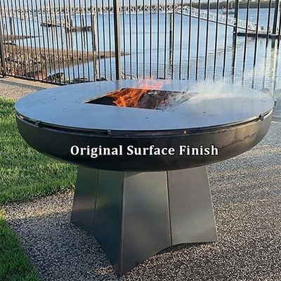 Corten Steel KD Açık Barbekü Ateş Çukuru Yuvarlak Ön Paslı