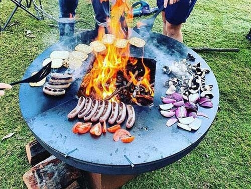 Restoran Kapalı Açık Kamp için Taşınabilir Corten Çelik Barbekü Izgara