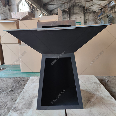 Daire Plancha ile Yıpranmış Corten Çelik Barbekü Ateş Çukuru 3mm Kalın